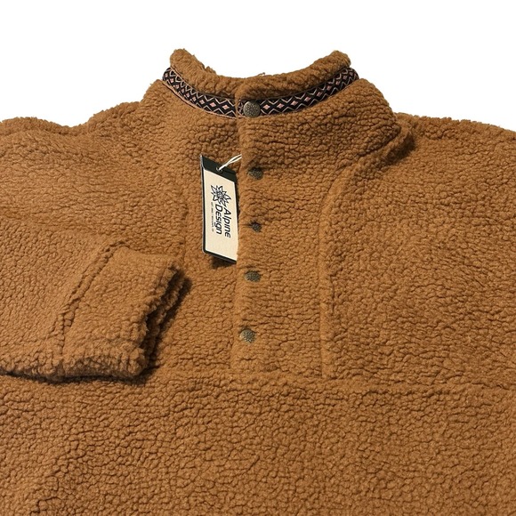 NWT Alpine Design Women's 1/4 Snap Sherpa‎ Pullover Caramel Latte Size Small - Picture 2 of 7